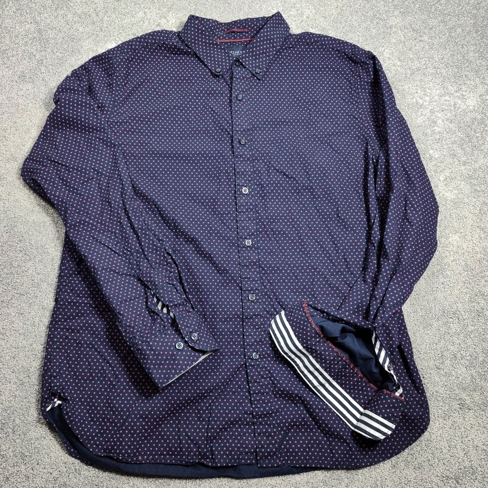 Cactus Man Ricky Singh Mens L Button Down Shirt Pink Dot Long Sleeve
